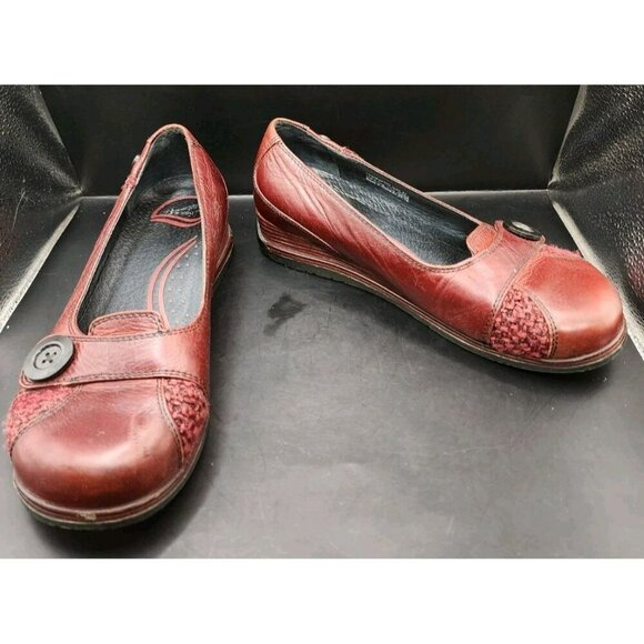 DANSKO Size 8 Burgundy Red PAM SLIP-ON LOAFER EU 38 Wedge Shoes - Picture 1 of 9